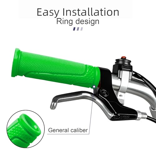 9-Color Kids Bike Handlebar Grips - Non-Slip TPR Bicycle Grips for Mini Bikes & Micro Scooters (22.2mm, 90mm) - color: Green