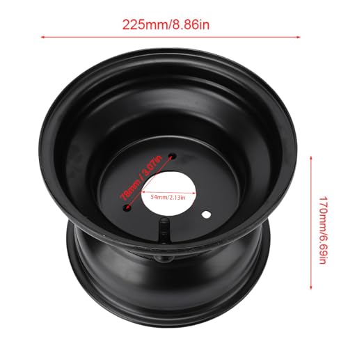 Asixxsix 18X9.50-8 ATV Wheel Rim, High Strength Metal Wheel Rim Hub, 8 Inch Go Kart for Atvs, Go Karts, Off Road Vehicles, and Quad Bikes (3 Hole) - size: 3 Hole