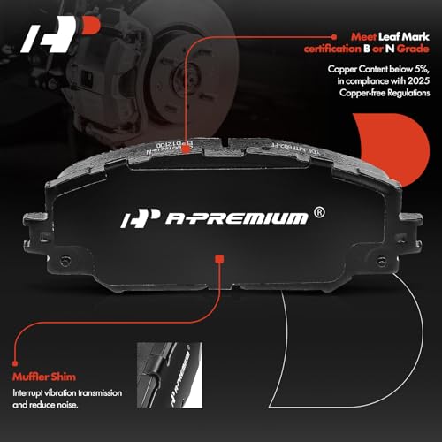 A-Premium Front and Rear Ceramic Brake Pads Compatible with Toyota & Scion