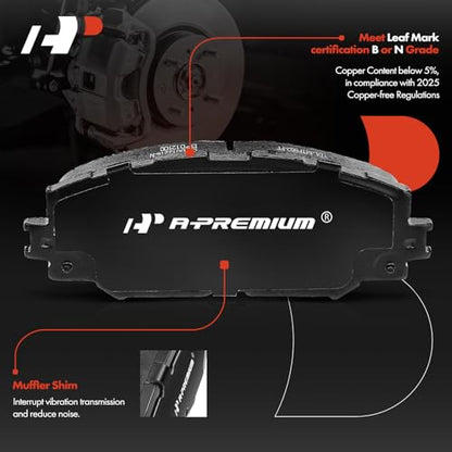 A-Premium Front and Rear Ceramic Brake Pads Compatible with Toyota & Scion