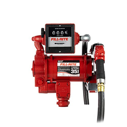 Fill-Rite FR311VB 115V/230V 35 GPM Fuel Transfer Pump with Mechanical Meter Package (Gallons) - Heavy-Duty Electric Pump with High Flow Rate and Durable Construction - style: Mechanical Meter (Gallons)