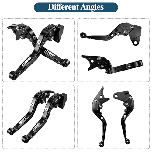 Motorcycle Brake and Clutch Lever Set Adjustable CNC Aluminum Replacement Clutch Levers for Kawasaki NINJA650 Ninja 650 EX650 2017-2024 2025 2026(Black) - color: Black