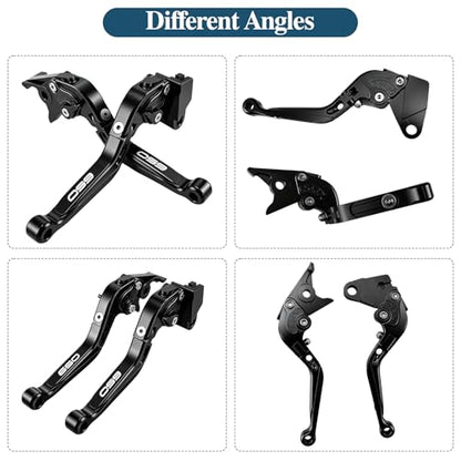 Motorcycle Brake and Clutch Lever Set Adjustable CNC Aluminum Replacement Clutch Levers for Kawasaki NINJA650 Ninja 650 EX650 2017-2024 2025 2026(Black) - color: Black