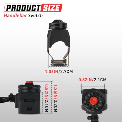 Universal Kill Switch for Motorcycle Dirt Bike minibike Start Stop Switch Horn Button Motorbike ATV Handlebar Light on Off Switch Scooter 7/8inch 22mm Pack of 2