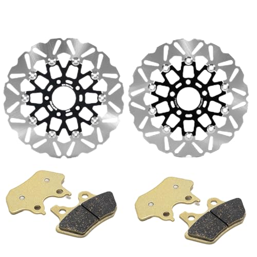 TOFR 11.5" Floating Brake Rotors w/Pads for Harley Dyna 00-05 Softai 00-07
