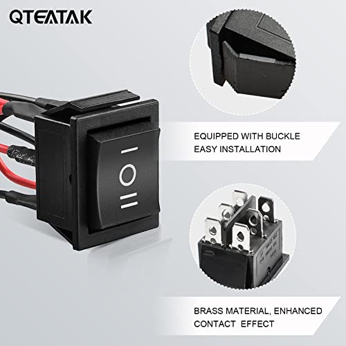 DPDT 6-Pin 3Position ON/Off/ON Pre-Wired Black Rocker Toggle Switch - color: Black, size: ON-OFF-ON 6-Pin