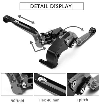 for KLX230 klx230 2026 2025 Adjustable Folding Scooter Brake Clutch Lever Handle2020-2026 Motorcycle Accessories (Black) - color: Black