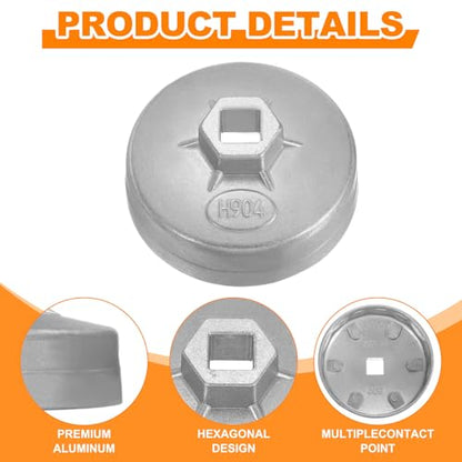 HARFINGTON 2pcs Oil Filter Cap Wrench 15 Flute 79mm Inner Dia 1/2" Square - size: 15 Flute 79mm
