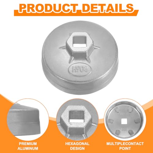 HARFINGTON 2pcs Oil Filter Cap 15 Flute 85x40x79mm (WxHxID) 1/2" Square Cup - size: 15 Flute 85 x 40 x 79mm