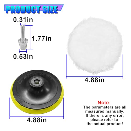 5 Inch Microfiber Car Polishing Pads, Small Automotive Buffing Wheel with M14 Drill Adapter, Vehicle Buffer Polisher Pad for Drill Buffer Attachment (5IN) - size: 5IN