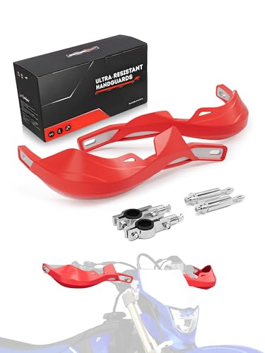 JFG RACING Dirt Bike Handguards Universal for 7/8" and 1 1/8" Handle Bar - color: red