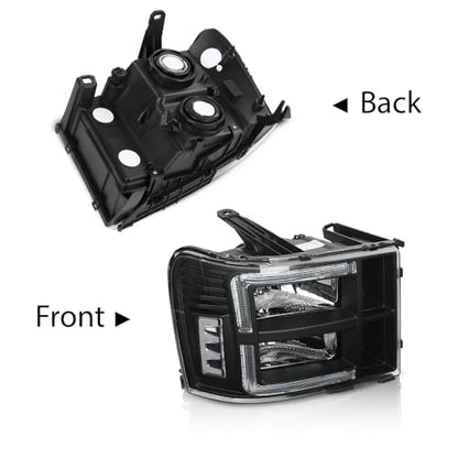 G-PLUS LED Headlights Assembly Compatible with GMC Sierra 1500 2007-2013 - size: [LED Black] 2007-2013 Sierra