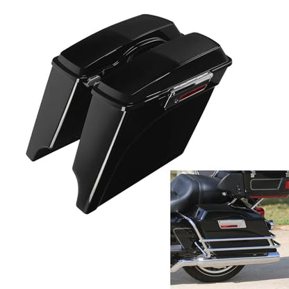 TCMT 5" Stretched Extended Saddlebags 6X9" Speaker Lids Rear Fender Fit For Harley Touring Road King Electra Glide Street Glide Road Glide Ultra 2009-2013 - color: Rear Fender Smoke Lens, size: 5" Stretched Saddlebags 6x9" Lids(Chrome Latches)