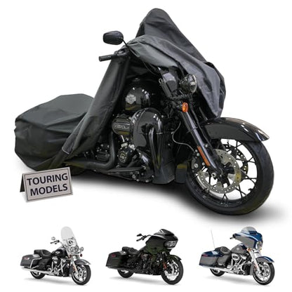 Motorcycle Cover for Harley Davidson Touring Waterproof Heavy Duty - size: 108"-Touring