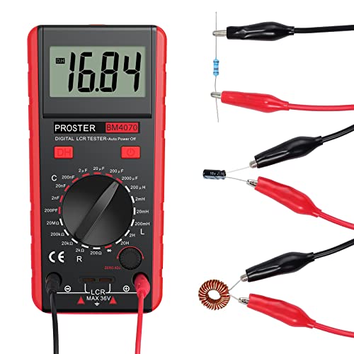 Proster LCR Meter Multimeter Capacitance Inductance Resistance Tester - color: Red
