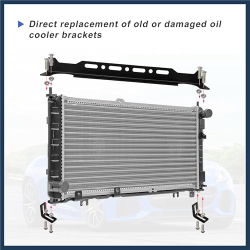 Universal Oil Cooler Mounting Bracket Kit 330mm Aluminum Alloy Engine Oil Cooler Radiator Adapter Kit Oil Cooler Bracket Kit Black Transmission Oil Cooler Mounting Kit Stylish Design