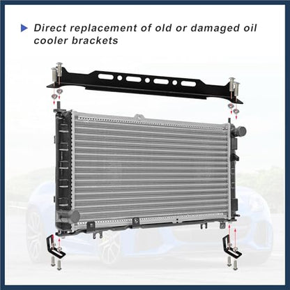 Universal Oil Cooler Mounting Bracket Kit 330mm Aluminum Alloy Engine Oil Cooler Radiator Adapter Kit Oil Cooler Bracket Kit Black Transmission Oil Cooler Mounting Kit Stylish Design