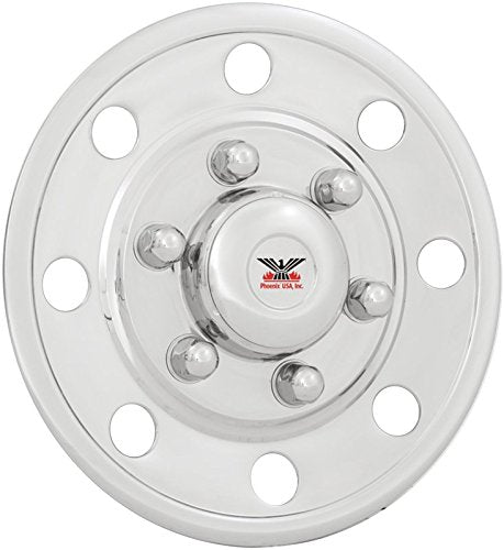 PHOENIX GQST50, Set of 4 - Hubcap for 15" Trailer Wheel w/ 5 or 6 Lug nuts, Stainless Steel Wheel Cover, Hub Cap for Trailers