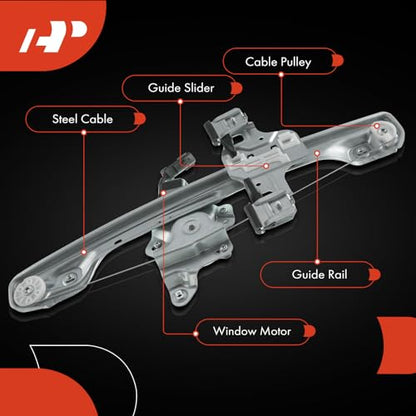 A-Premium Rear Driver Side Power Window Regulator with Motor (2-Pin) - style: Rear Driver