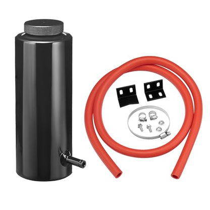BDFHYK Coolant Overflow Tank, Radiator Reservoir Tank, Aluminum Reservoir Expansion Tank Universal 800ml, Hose Oil Catch Can, Black - color: black, size: 800 Milliliters