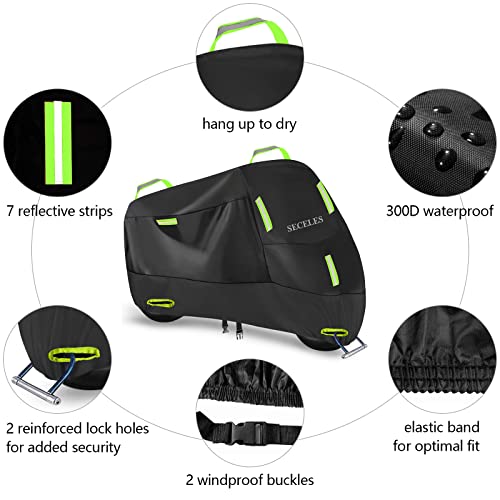 SECELES Scooter Cover Waterproof Outdoor Fits up to 82" Vespa 125cc 150cc - color: Green, size: XL (82" x 37" x 50")