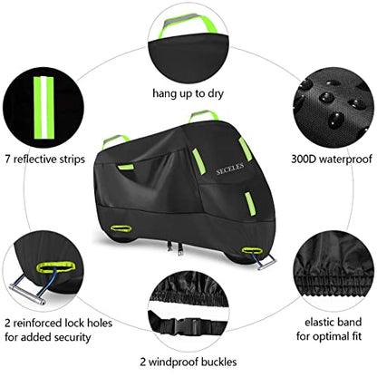 SECELES Scooter Cover Waterproof Outdoor Fits up to 82" Vespa 125cc 150cc - color: Green, size: XL (82" x 37" x 50")