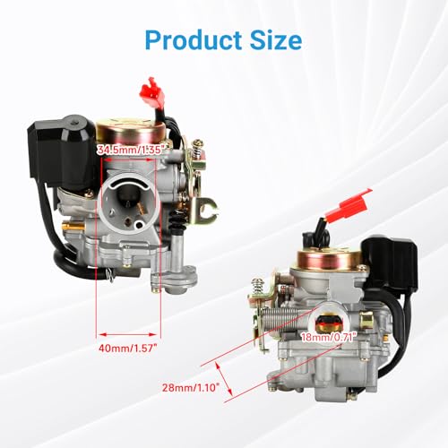 EOPOAYI GY6 50cc Carburetor for Tao tao 50cc 49cc ATM50 Pony VIP Scooter Chinese 4-Stroke Engine Moped, PD18J 139QMB Carb for CY50 Thunder Roketa Jonway Lance Parts with Intake Manifold