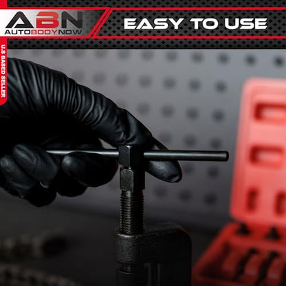 ABN Chain Breaker Tool Kit with Storage Case - 13 Piece Rivet and Roller Chain Link Removal Tool for 35 to 630 Motorcycle, Bike, ATV Chains
