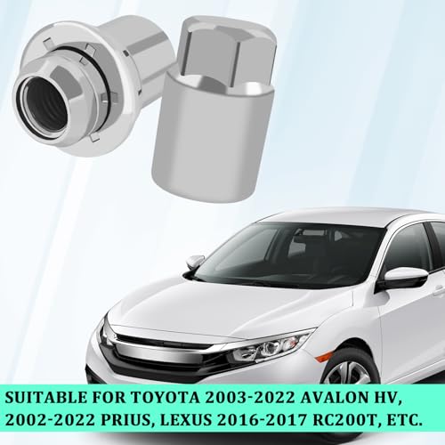 4PCS Wheel Lock Lug Nuts for Toyota, M12x1.5 Anti-Theft Locking Lug Nuts with Wheels Lock Key, 00276-00900 Chrome Wheel Locks for Car Lugs Nut Compatible with Toyota Camry Lexus