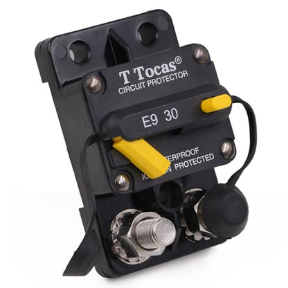 E9 30 Amp Circuit Breaker w/Manual Reset 3/8" Studs Waterproof UL - color: 3/8" Studs Mount, size: 30A
