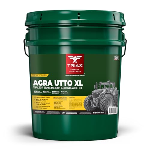 TRIAX Agra UTTO XL GL-4 Synthetic Blend Tractor Hydraulic, Transmission, Differential Fluid - All OEM Compatible with John Deere, Kubota, Massey Ferguson, CAT, and More (5 Gallon) - size: 5 Gallon
