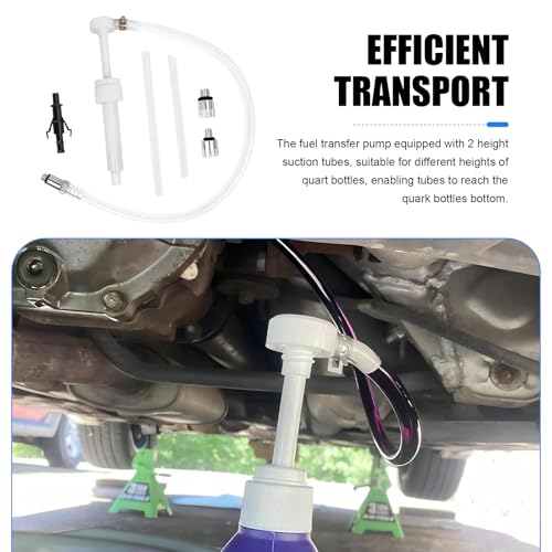 WZP Transmission Fluid Pump Kit, Auto Fluid Transfer Pump with 3/8" Swivel and 8mm 10mm Adapters, 8cc Per Pumps Stroke, Brake Fluids Change Oil Push-Pump Kit