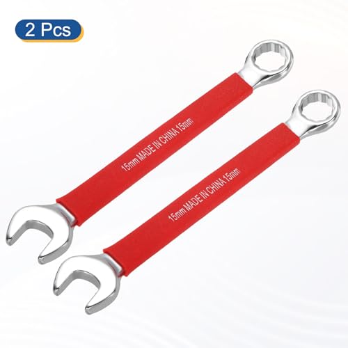 HARFINGTON 2Pcs Metric Combination Wrench 15mm 12-Point Box & Open End CR-V - size: 15mm