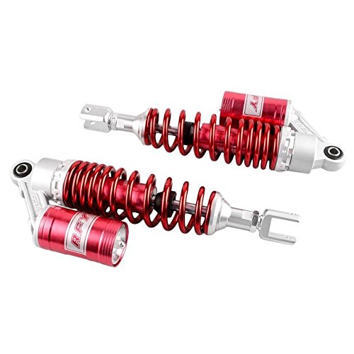 320mm Pair Rear Motorcycle Shock Absorbers Suspension Eye to Clevis Universal for Kawasaki Honda Yamaha Suzuki Red - color: 320mm Red