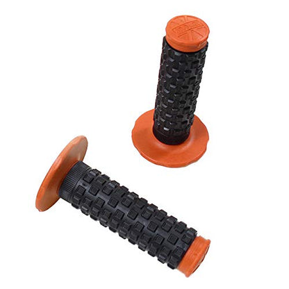 Motorcycle Grips 7/8" Dirt Bike Grip Pillow Top Grips Rubber Anti-Slip Universal Handlebar Racing Grip for Motocross ATV - color: Orange