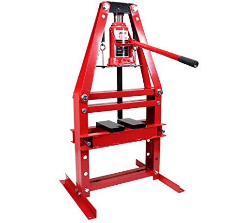 12-Ton Benchtop Hydraulic A-Frame Shop Press with Press Plates