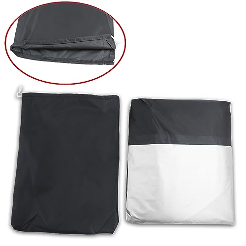 uxcell L 190T Rain Dust Protector Scooter Cover 86inch for Yamaha - color: Black Silver, size: Large