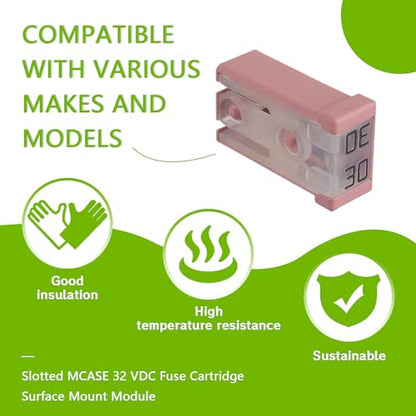 30A 32V Mini Slotted Automotive MCASE Shaped Cartridge Fuse Kit(Pack of 6pcs,30A) - style: 30A