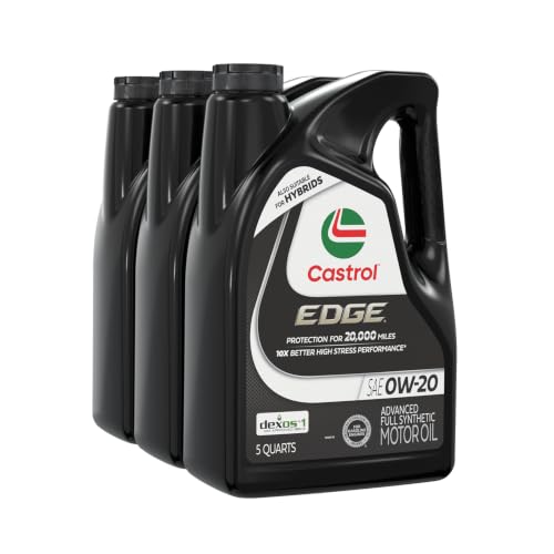 Castrol EDGE 0W-20 Advanced Full Synthetic Motor Oil, 5 Quarts, Pack of 3 - size: 5 Quarts, Pack of 3