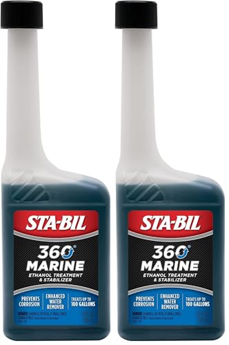 STA-BIL 360 Marine Ethanol Treatment & Fuel Stabilizer - Full Fuel System Cleaner - Fuel Injector Cleaner - Removes Water- Protects Fuel System - Treats 100 Gallons - 10 Fl. Oz. (22241) (Pack of 2) - size: 10 oz. (Pack of 2)
