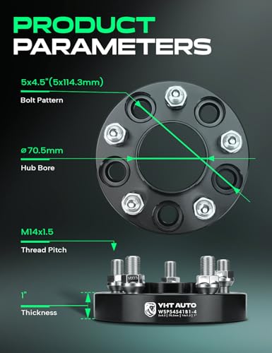 YHTAUTO 5x4.5 Hub Centric Wheel Spacers 1 Inch for Ford, Lincoln - size: 1 Inch Thickness, style: 4 PCS