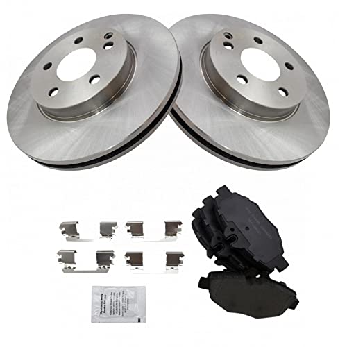 TRQ Front Brake Pad and Rotor Set Ceramic Vented Rotors - style: BKA11921