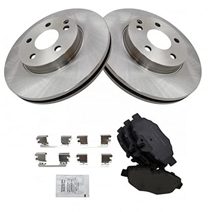 TRQ Front Brake Pad and Rotor Set Ceramic Vented Rotors - style: BKA11921