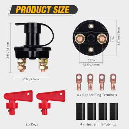 Nilight Battery Disconnect Switch with Waterproof Key and Cover - color: 100A ON-OFF Switch with Waterproof Key and Cover