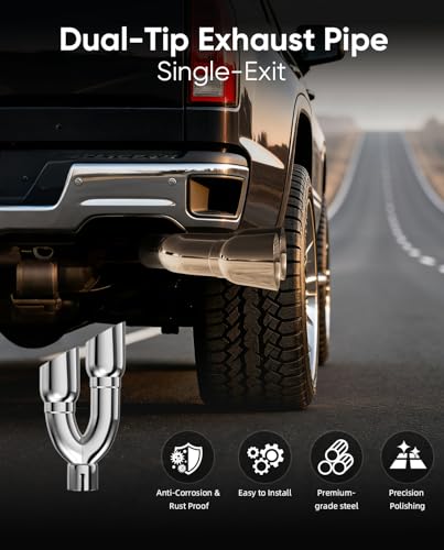 3" Dual Exhaust Tip,3''(ID) Inlet 4''outlet 16" Long Tail Pipe - size: 3TO4 16long
