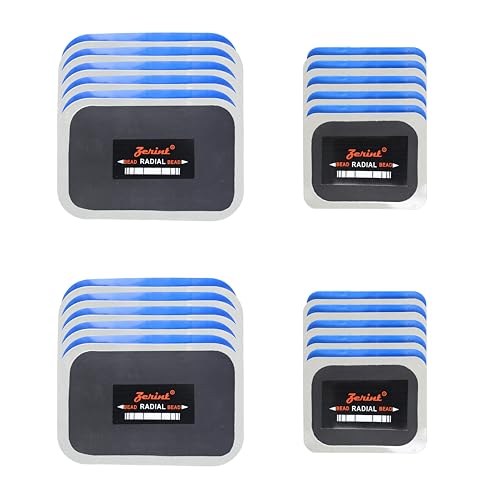 Tire Patches 3 3/8" x 2 1/2"(20Pieces), 3 3/8" x 4 3/8"(20Pieces) American Style Radial Repair Patch and Heavy Duty Bias Ply Repair Patch Unit, Multi Size Tire Repair Patchs TP-M82 - size: 3.15*4.7”,2.56*3.15"