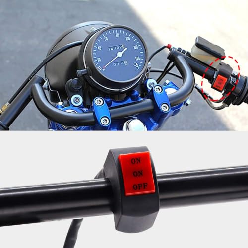 Motorcycle Handlebar Fog Light Spotlight Switch, Universal 7/8 inch Driving Foglight ON/ON/Off 3 Wires Handlebar Mount Switch