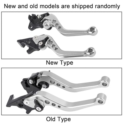 Zerone 1 Pair Motorcycle Levers Brake, Clutch Handle of CNC Aluminum Motorcycle Clutch Drum Motorcycle Brake Handle (Silvery White) - color: Silvery White