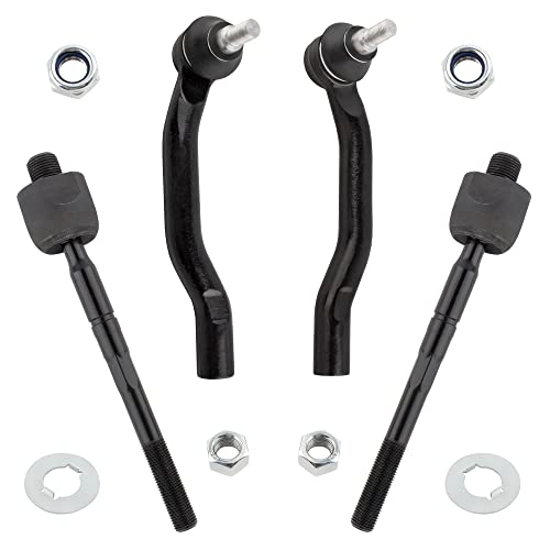 BOXI 4pcs Front Inner & Outer Tie Rods Replacement for Acura MDX 2001 2002 2003 2004 2005 2006 / for Honda Pilot 2003 2004 2005 2006 2007 2008 | ES3717 ES3716 EV471
