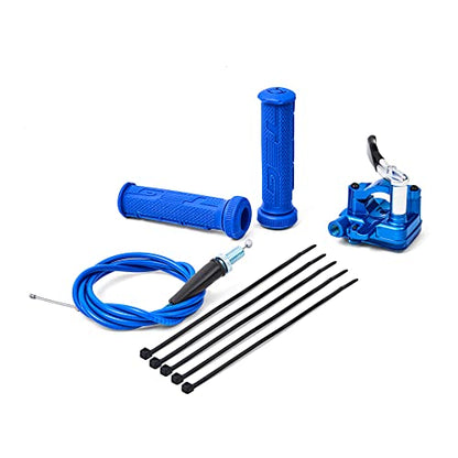 PUCKY New 7/8'' 22mm Thumb Throttle Cable Accelerator Handle Assembly for 50cc 70cc 90cc 110cc 125cc 250cc ATV Quad Go Kart TaoTao Pit Bike (Blue) - color: Blue